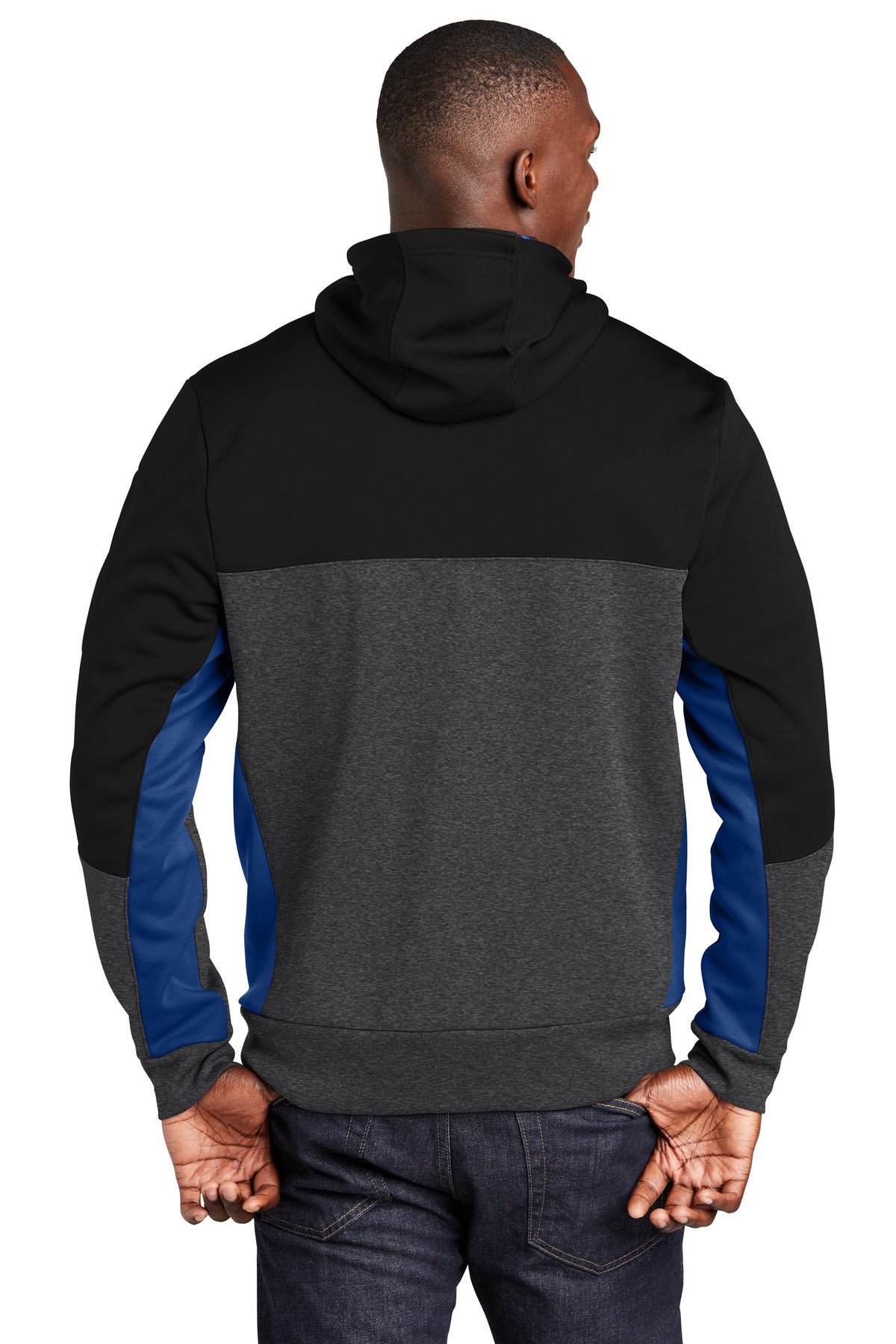 Sport-Tek Tech Fleece Colorblock Full-Zip Hooded Jacket ST245