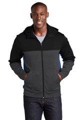 Sport-Tek Tech Fleece Colorblock Full-Zip Hooded Jacket ST245