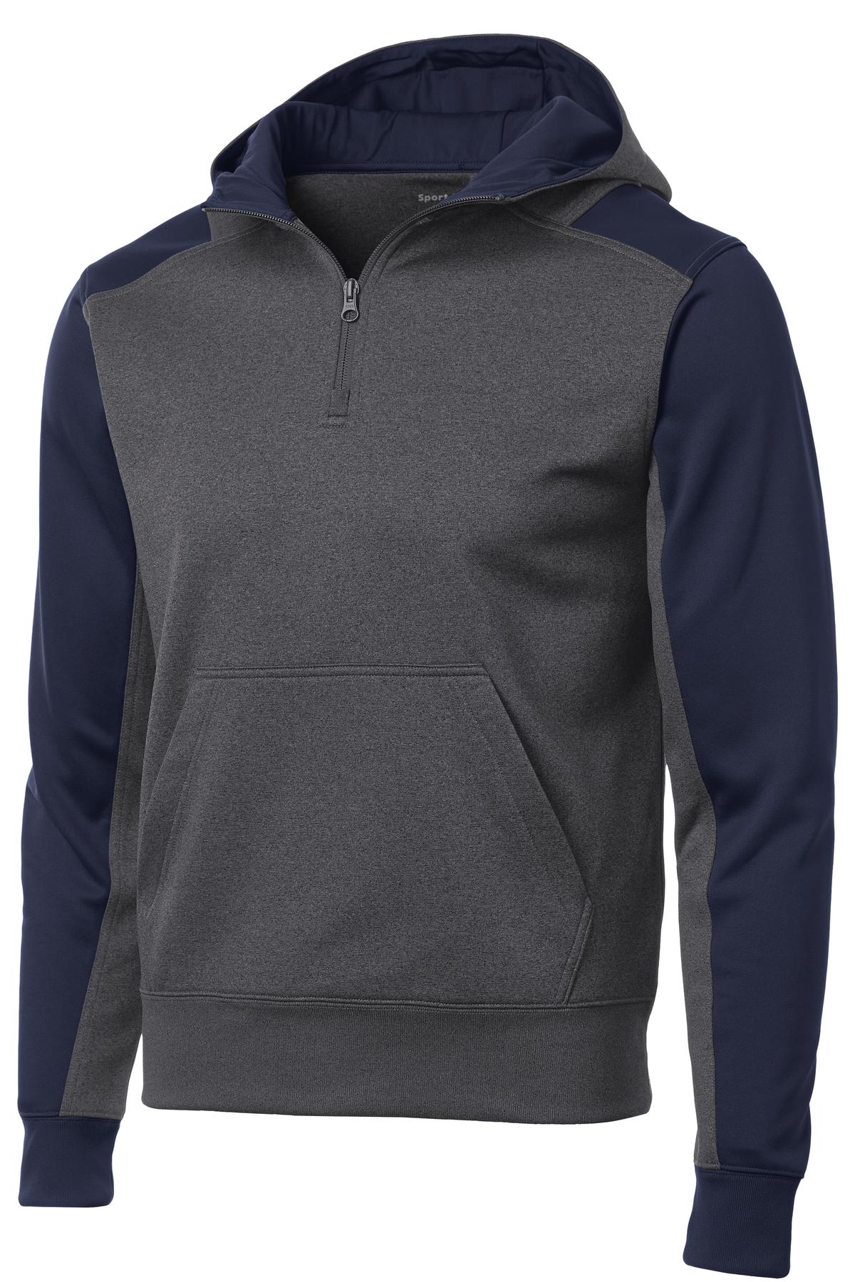 Sport-Tek Tech Fleece Colorblock 1/4-Zip Hooded Sweatshirt ST249