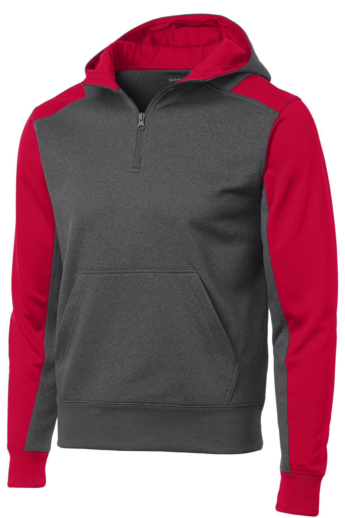 Sport-Tek Tech Fleece Colorblock 1/4-Zip Hooded Sweatshirt ST249