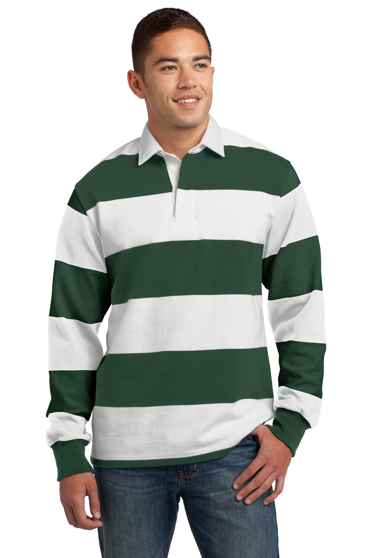Sport-Tek Classic Long Sleeve Rugby Polo ST301