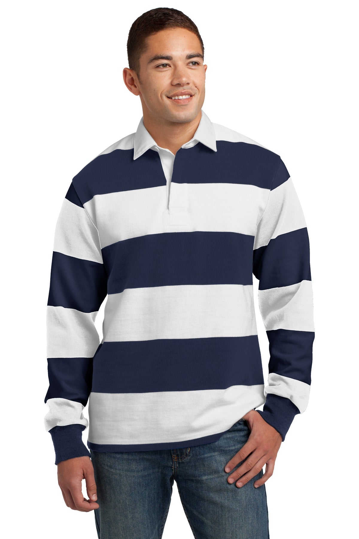 Sport-Tek Classic Long Sleeve Rugby Polo ST301