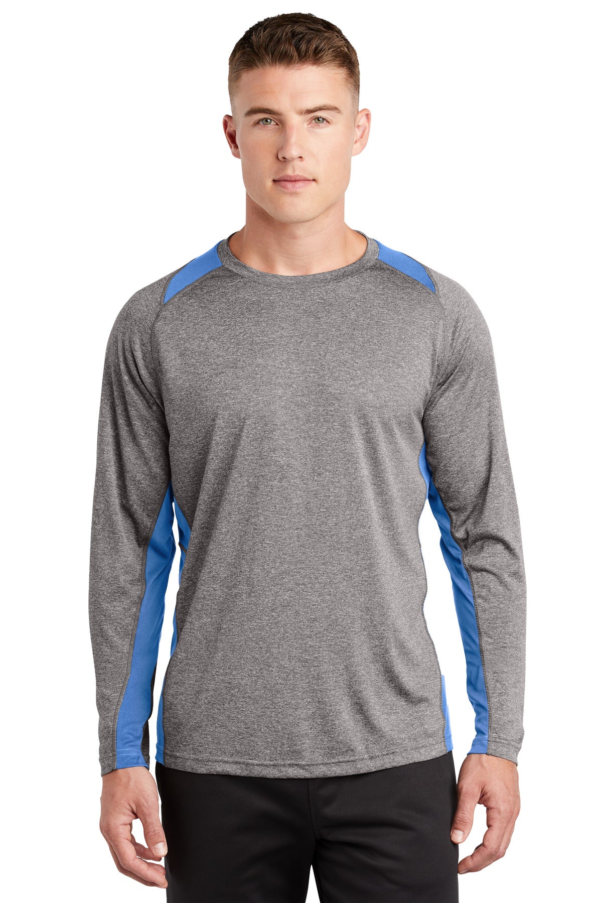 Sport-Tek Long Sleeve Heather Colorblock Contender Tee ST361LS