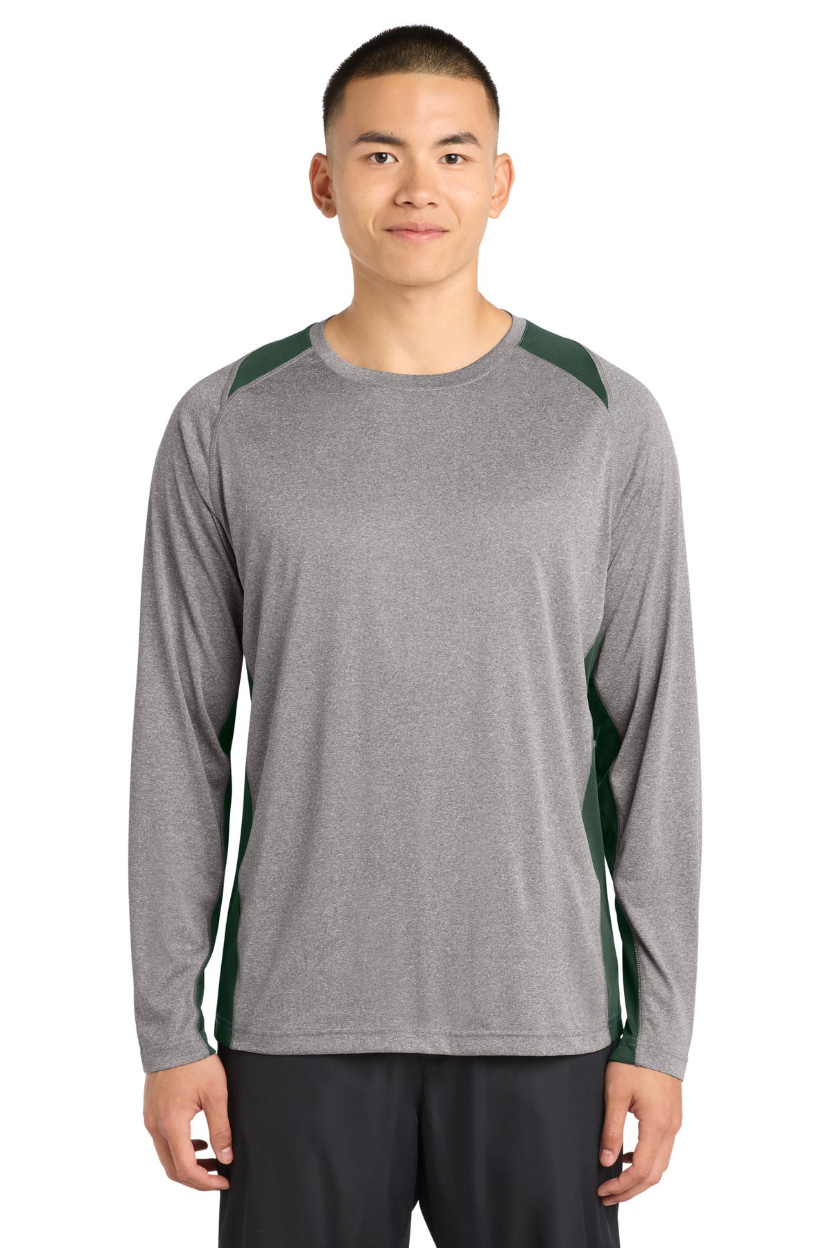 Sport-Tek Long Sleeve Heather Colorblock Contender Tee ST361LS