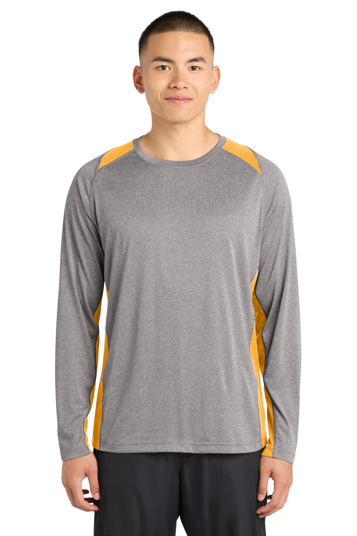 Sport-Tek Long Sleeve Heather Colorblock Contender Tee ST361LS