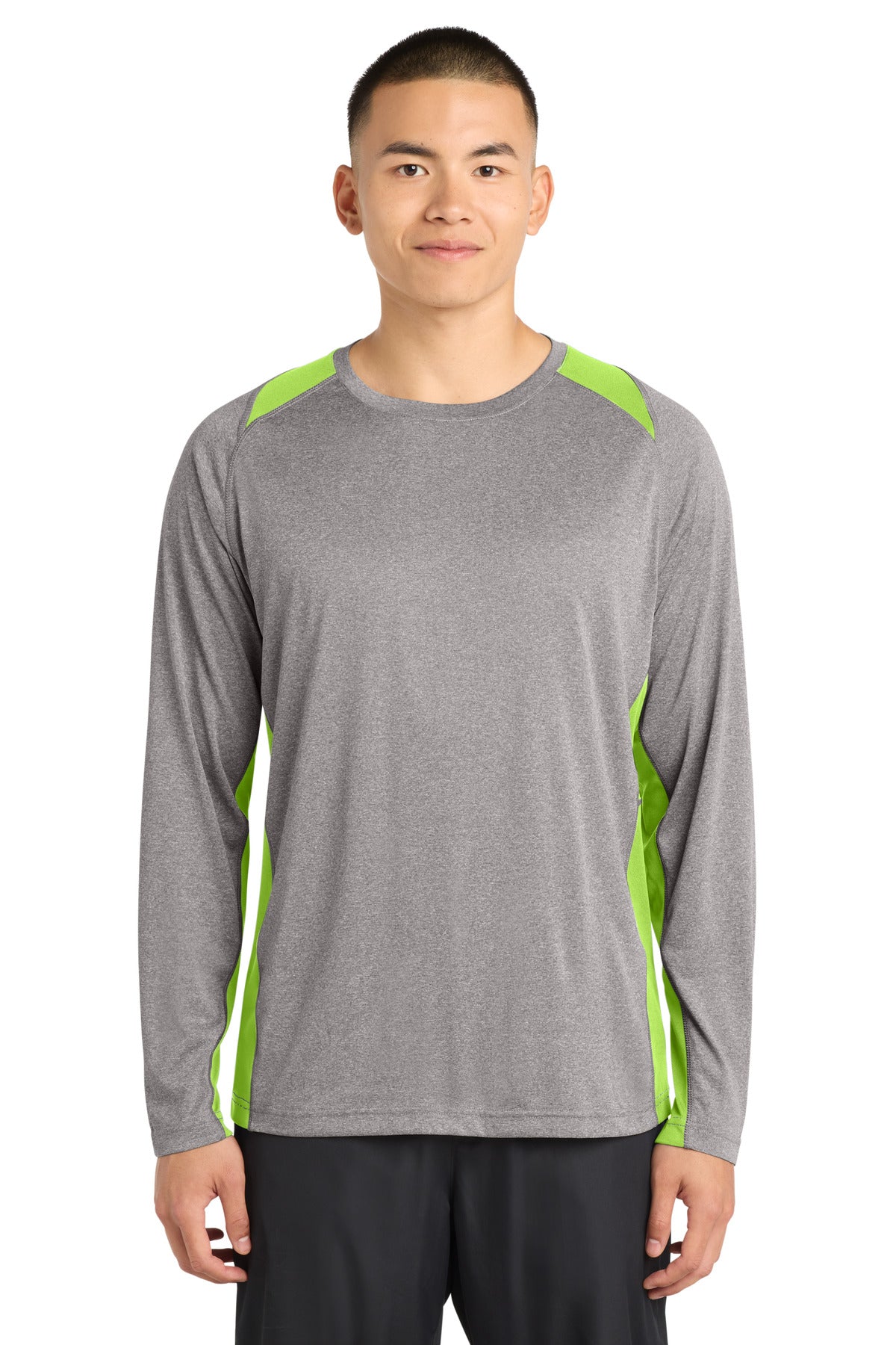 Sport-Tek Long Sleeve Heather Colorblock Contender Tee ST361LS