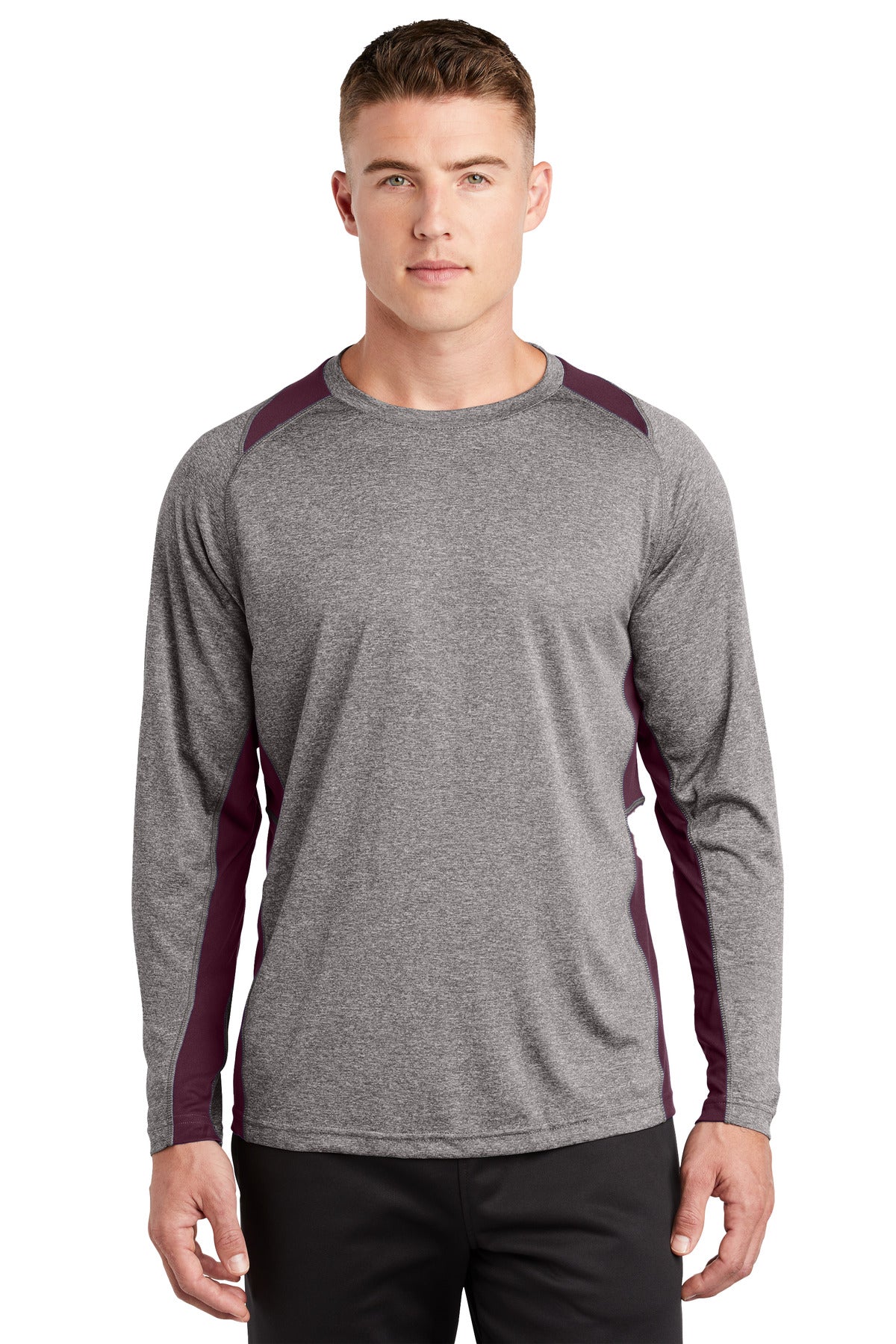 Sport-Tek Long Sleeve Heather Colorblock Contender Tee ST361LS