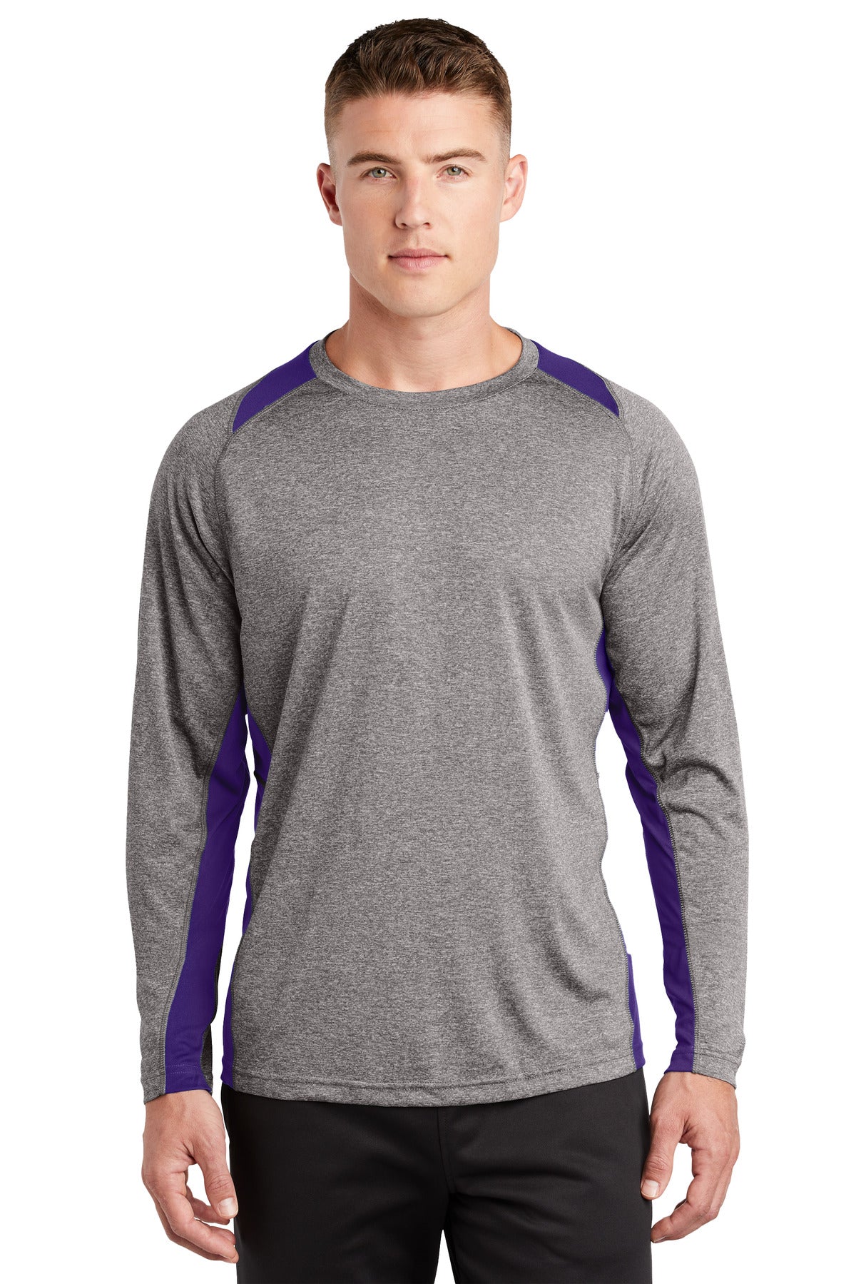 Sport-Tek Long Sleeve Heather Colorblock Contender Tee ST361LS