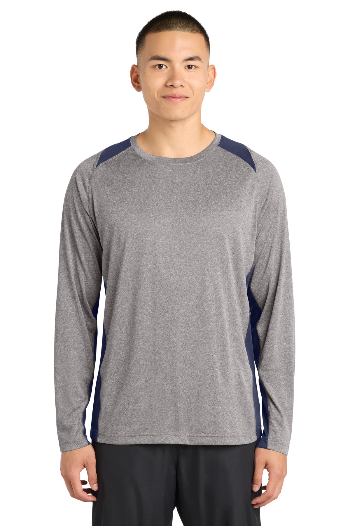 Sport-Tek Long Sleeve Heather Colorblock Contender Tee ST361LS