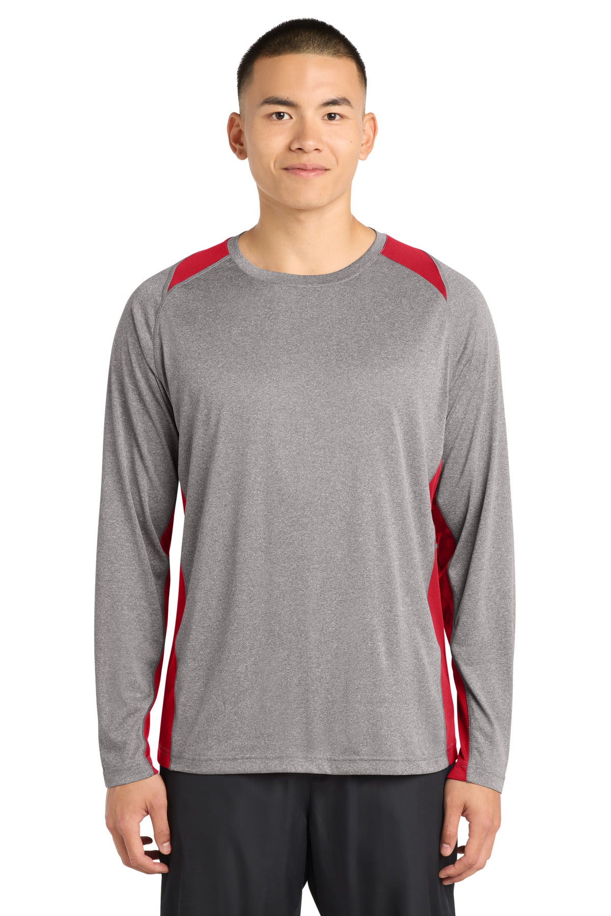 Sport-Tek Long Sleeve Heather Colorblock Contender Tee ST361LS