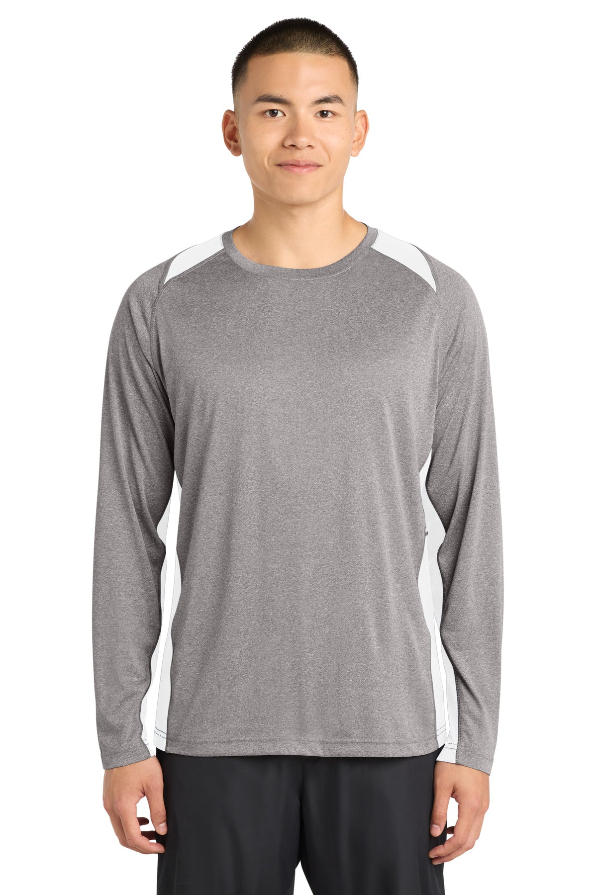 Sport-Tek Long Sleeve Heather Colorblock Contender Tee ST361LS
