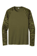 Sport-Tek Drift Camo Colorblock Long Sleeve Tee ST376LS