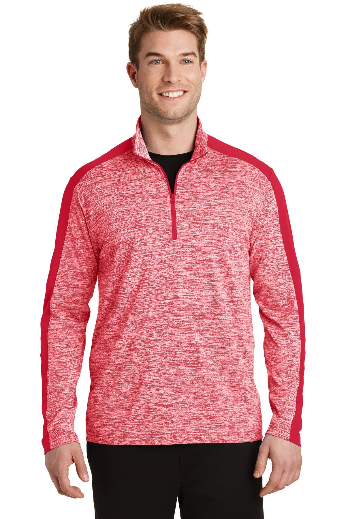Sport-Tek PosiCharge Electric Heather Colorblock 1/4-Zip Pullover ST397
