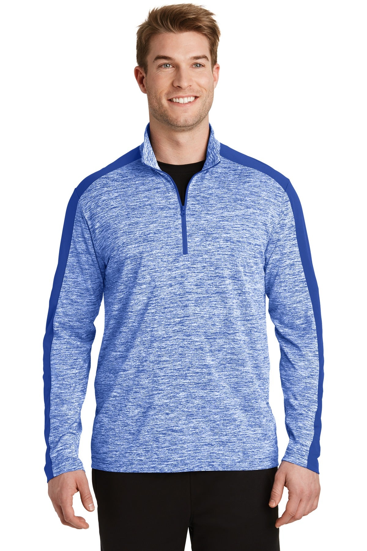 Sport-Tek PosiCharge Electric Heather Colorblock 1/4-Zip Pullover ST397