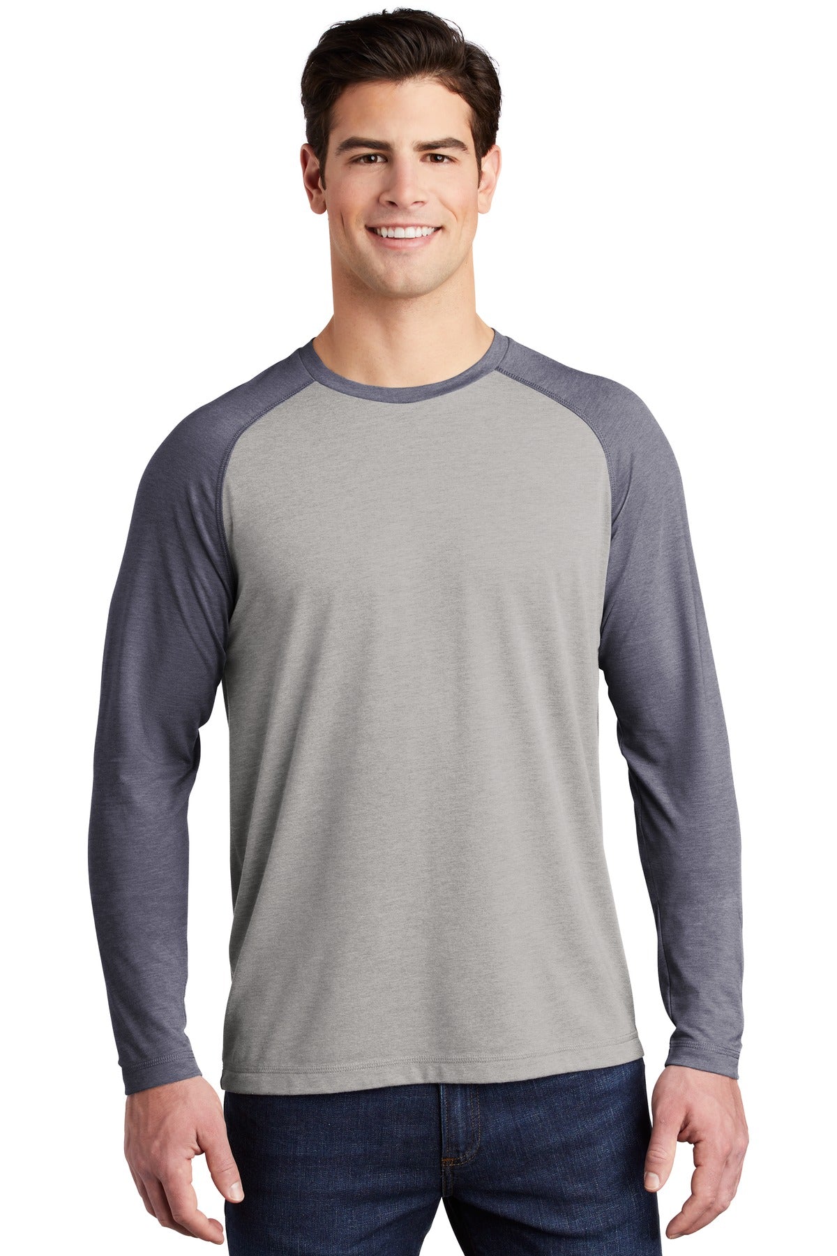 Sport-Tek  PosiCharge  Long Sleeve Tri-Blend Wicking Raglan Tee ST400LS
