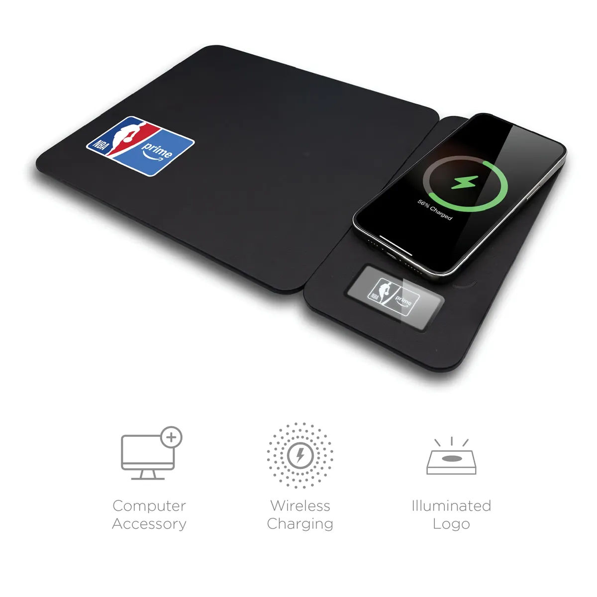 Slate, 15W Reversible Wireless Charger Mouse Pad - QM504