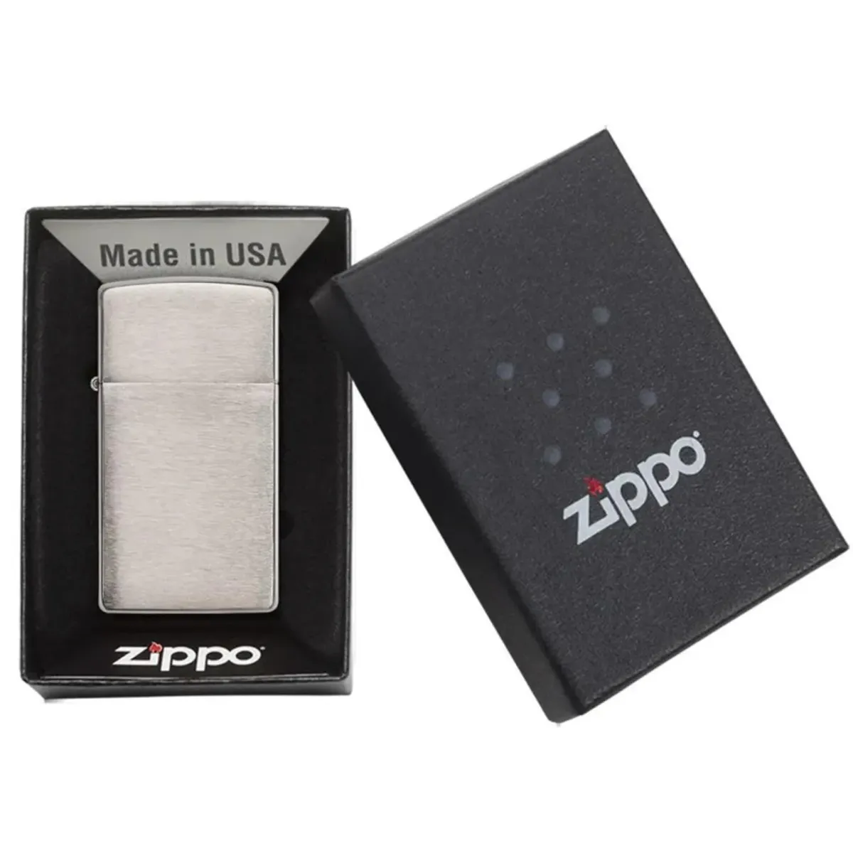 USA-Made Slim Matte Chromes Windproof Lighter