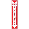 Fire equipment directional safety sign, 18 by 4 inches