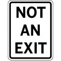 Sign indicating 'Not an Exit' with black text on a white background