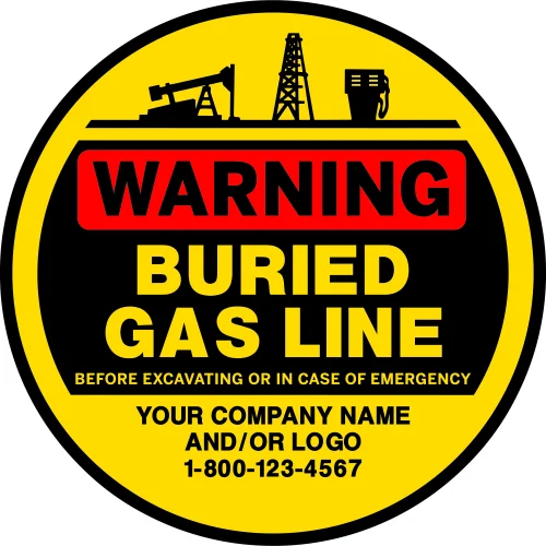 Custom Warning Buried Gas Line