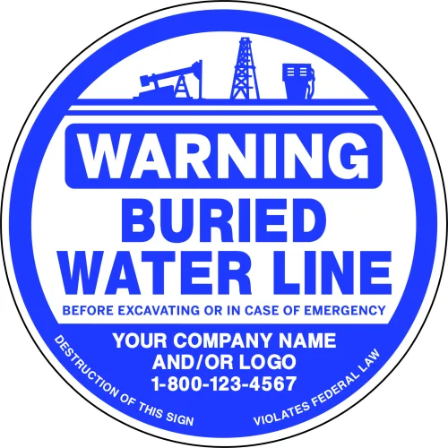 Custom Warning Buried Water Line