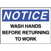 Notice - Wash Your Hands Before Returning to Work