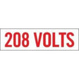 Red '208 Volts' text on a white background