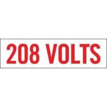 Red '208 Volts' text on a white background