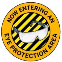 Now Entering An Eye Protection Area Floor Graphic