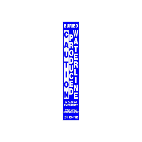 Caution Buried Produced Waterline Blue Marker Decal