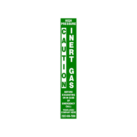 Caution High Pressure Inert Gas Green Marker Decal