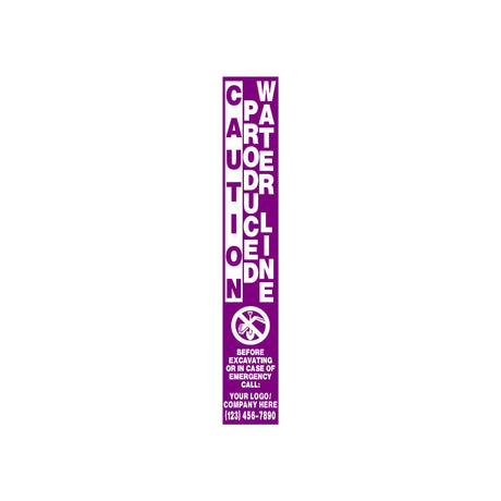 Caution Produced Waterline Purple Marker Decal