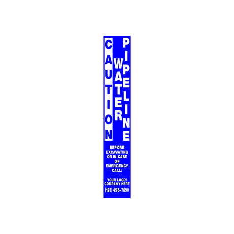 Caution Water Pipeline Blue Marker Decal