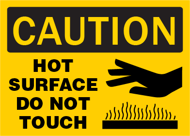 Caution - Hot Surface Do Not Touch with Graphic