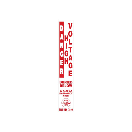 Danger High Voltage Buried Below Pipeline Marker Decal