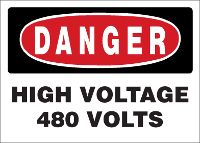 Danger - High Voltage 480 Volts