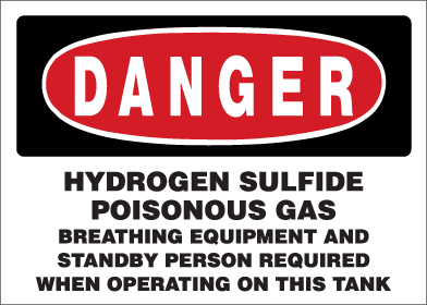 Danger - Hydrogen Sulfide Poisonous Gas Breathing Equipment
