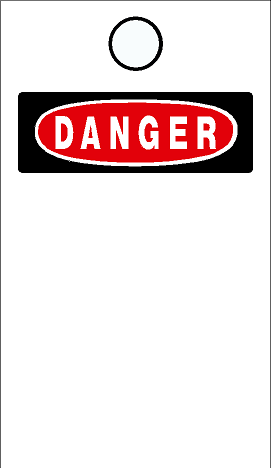 Danger sign on a white background