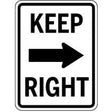 Traffic sign with 'Keep Right' text and arrow on a white background