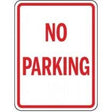 No Parking sign with red border and text on a white background