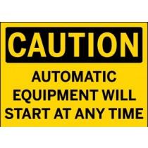 Caution - Automatic Equipment Will Start At Any Time