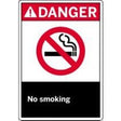 No smoking sign with danger label on a white background