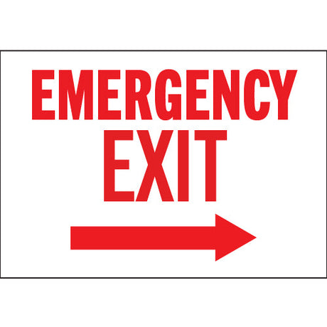 Emergency Exit sign with right-facing arrow