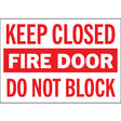 Fire door safety sign: Keep closed, do not block