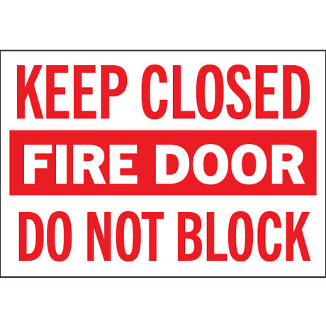 Fire door safety sign: Keep closed, do not block