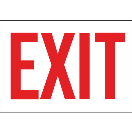 Red text EXIT safety sign for emergency exits