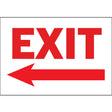 Red EXIT sign with left arrow for directional use