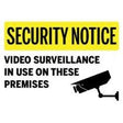 Surveillance camera icon with security warning