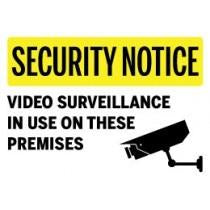 Surveillance camera icon with security warning