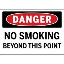 No smoking sign with 'Danger' and 'No Smoking Beyond This Point' text on a white background